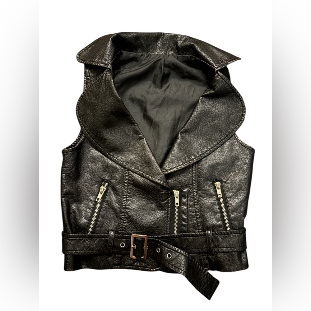 Toddler Kids Faux Leather Moto Rocker Vest
